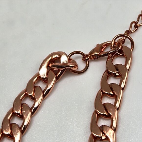 "5/$25" Copper/Goldtone Metallic Bold Cable Link Adjustable Necklace - Picture 5 of 7